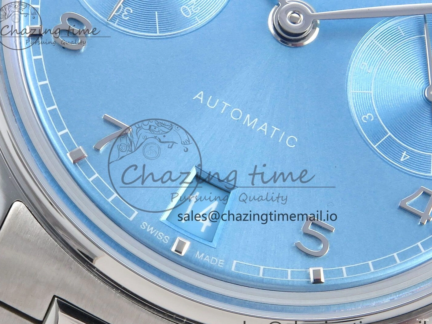 MIROTIME 0306 FashionForward Portugieser Auto IWC0562D APSF 1:1 Best Edition Light Blue Dial on SS Bracelet A 6994